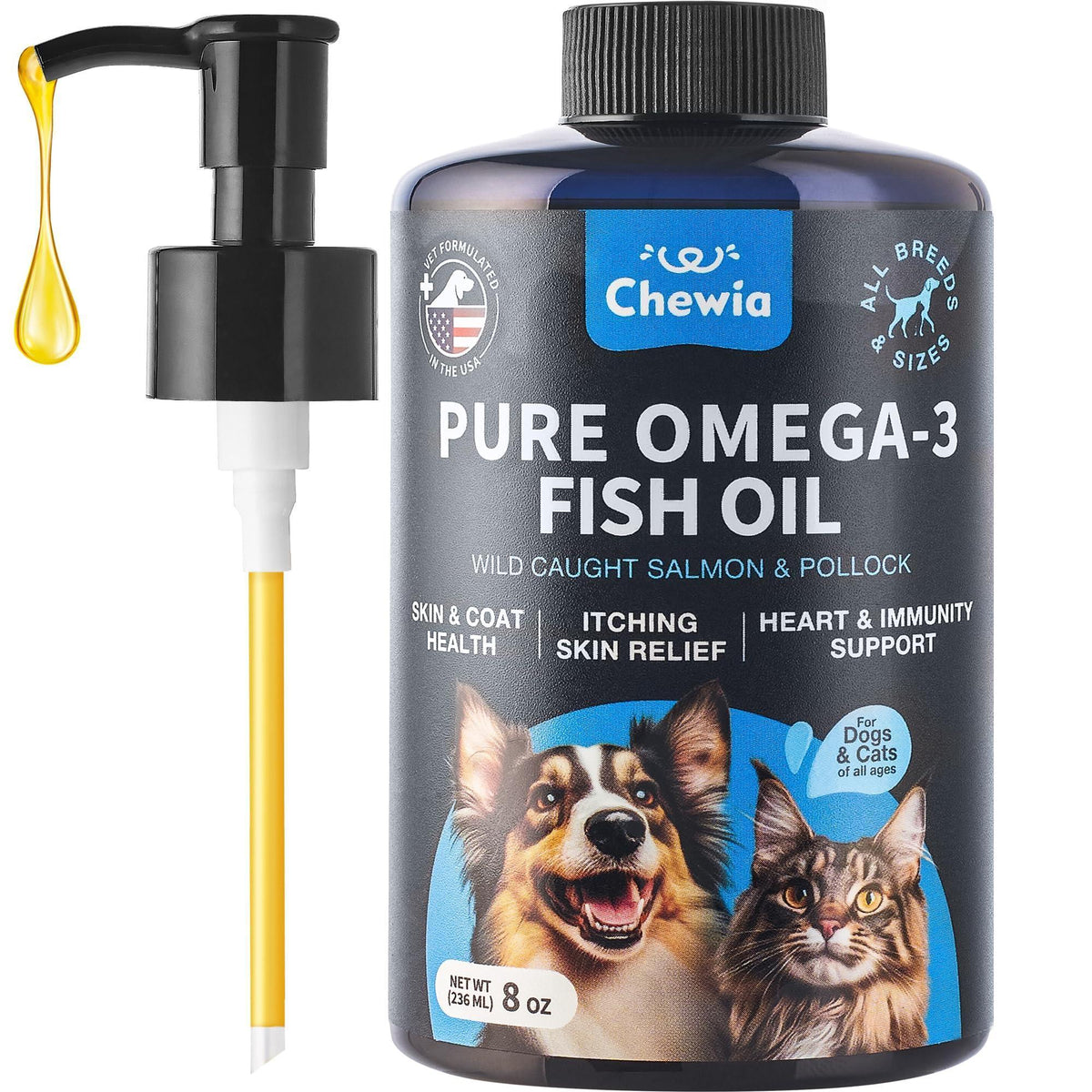 Omega-3 Fish Oil for Dogs, 8 oz, product photo